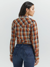 Wrangler® Women's Long Sleeve Plaid Western Shirt - Harvest Orange