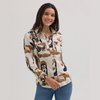 Wrangler® Women's "Saddle Up Slim" Western Shirt - Boot Print
