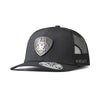 Ariat Men's Metal Shield Black Logo Ball Cap