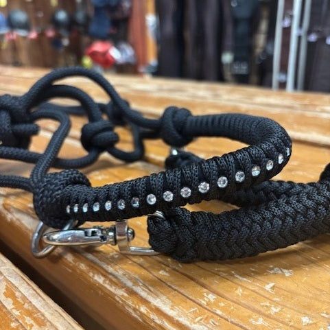 Side Pull Rope Halter with Crystal Nose Band
