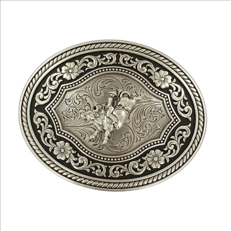 Nocona Rope Edge Bull Rider Belt Buckle