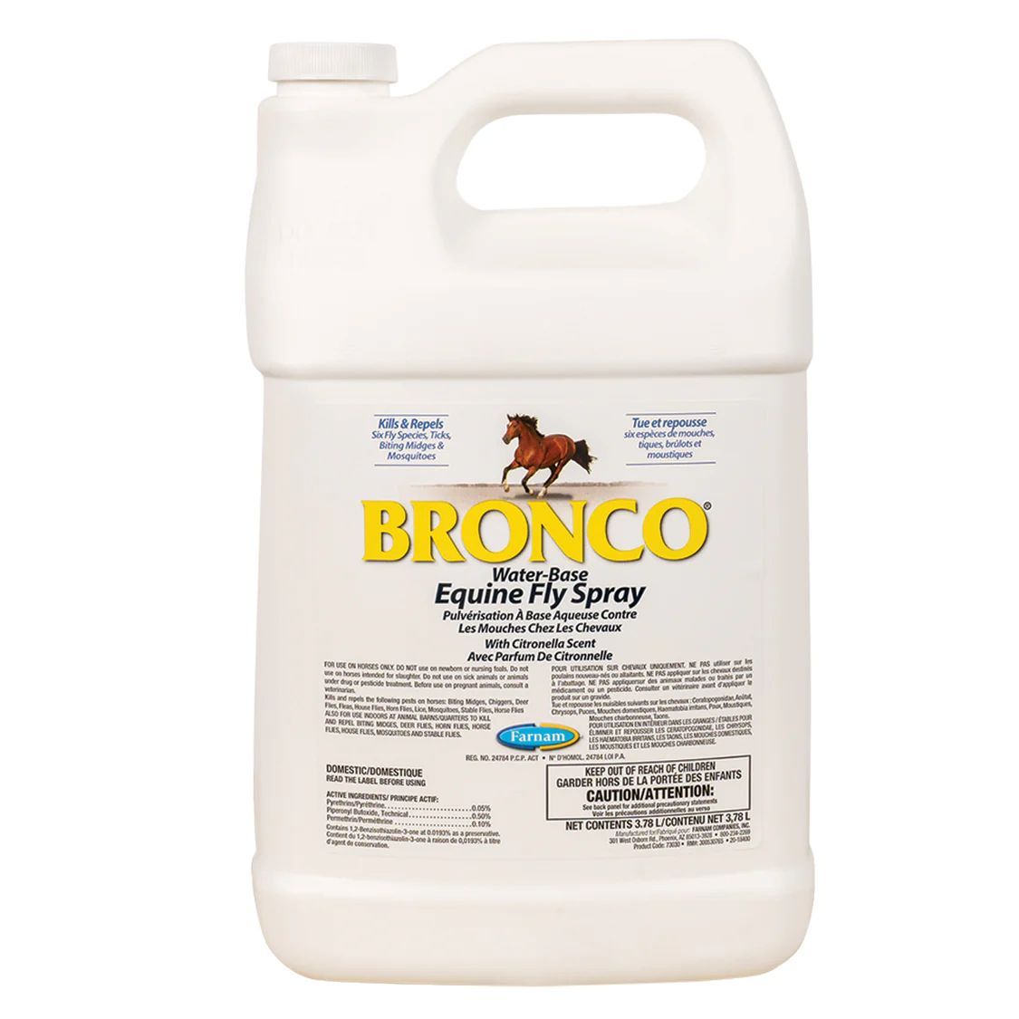 Farnam “Bronco” Fly Spray – Kills Ticks and Fleas Too! - 3.8L