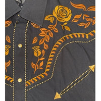 Modestone Men's Western Embroidered Shirt