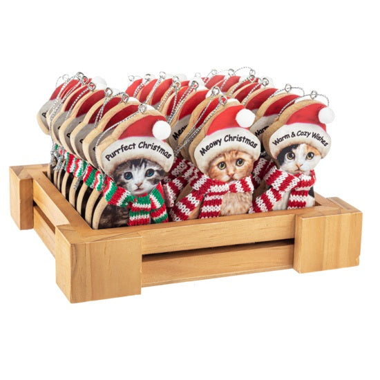 Wooden Christmas Dog Ornaments