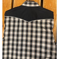 Roper® Men's Performance Snap Western Shirt - Black Plaid