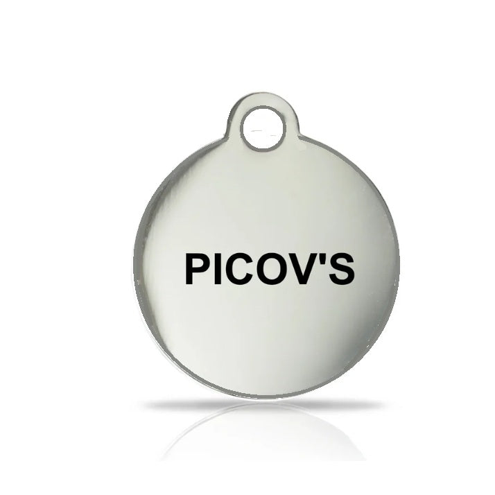 Round Chrome Name Tag