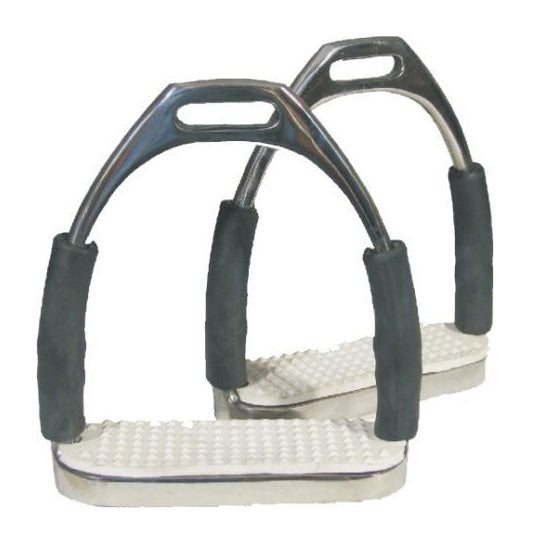 Double Jointed Stirrup Irons - Black Rubber