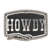 Nocona Ladies Rope Edge Crystal Howdy Belt Buckle