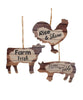 Plank Farm Animal Ornaments - Sold Individually