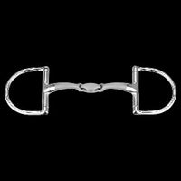 Satinox Double Jointed D-Ring Snaffle Bit - 14 mm