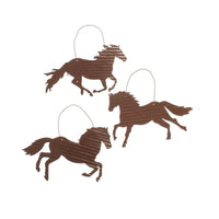 Assorted Corrugated Horse Ornaments