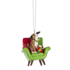 Dog on Chair Resin Ornament