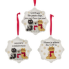 Porcelain Cat Sayings Ornaments - Sold Individually