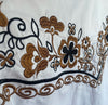 Modestone Women's Floral Embroidered Western Shirt - Brown & Black