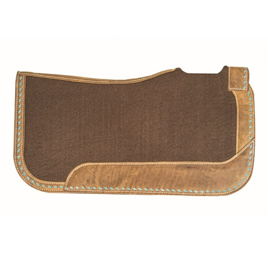 Western Felt Saddle Pad With Leather Trim