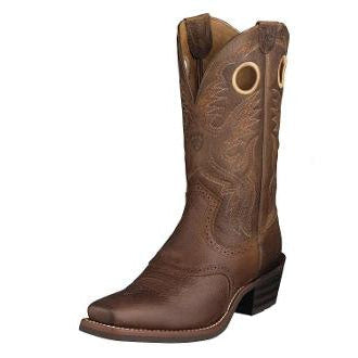 Ariat® Men's "Roughstock" Cowboy Boots - Brown Oiled Rowdy