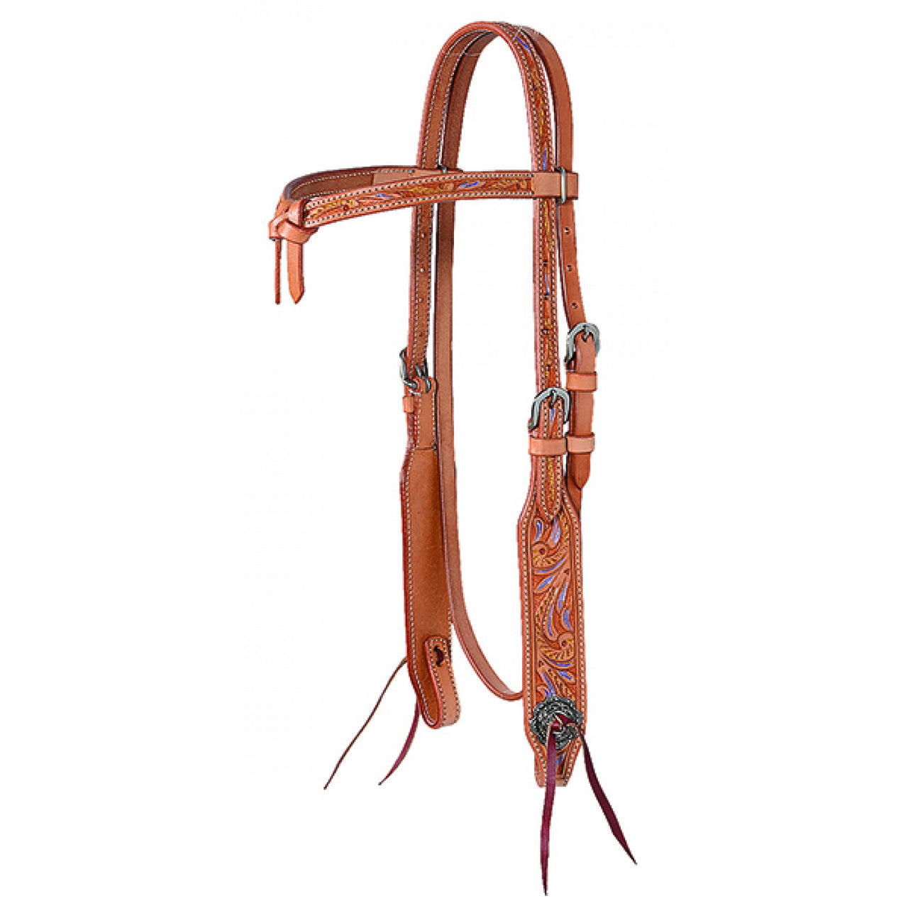 SIERRA Blue Feathers Brow Headstall