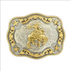 Nocona Antique Silver/Antique Gold Saddle Bronc Belt Buckle