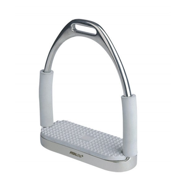 Centaur Double Jointed Stirrup Irons Grey Rubber