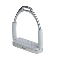 Centaur Double Jointed Stirrup Irons Grey Rubber