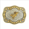 Nocona Antique Silver/Antique Gold Bull Rider Belt Buckle
