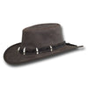 BARMAH Outback Crocodile Leather Hat - Brown