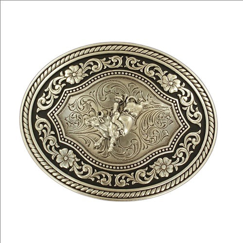 Nocona Rope Edge Bull Rider Belt Buckle