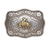 Bronc Buster Antiqued Silver and Gold Plated Buckle