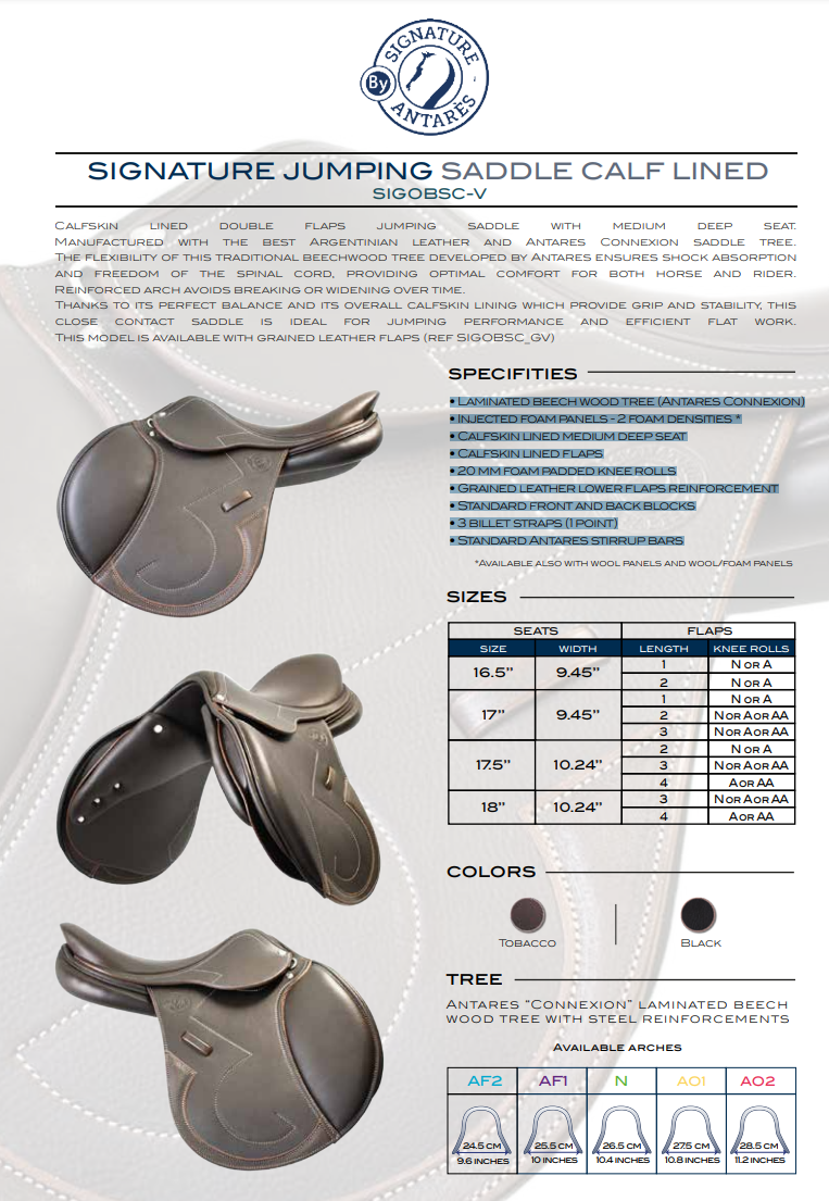 Antarès Signature Jumping Saddle - Calf Lined - Special Order