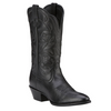Ariat Ladies “Heritage Western R-Toe" Cowboy Boots - Black Deertan
