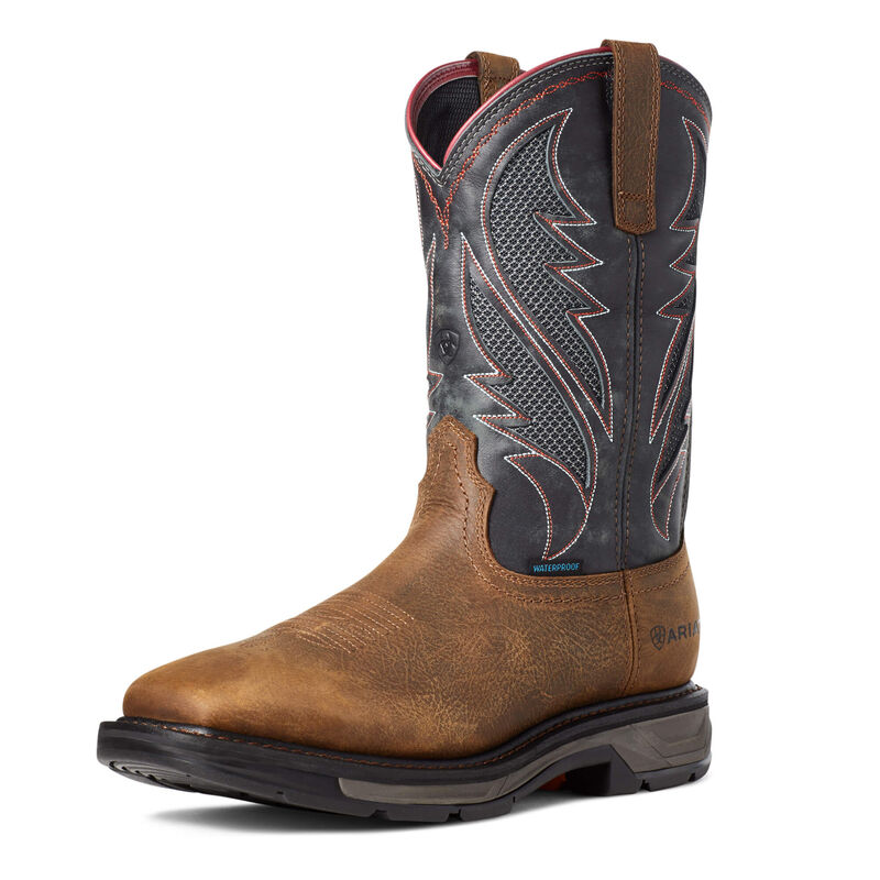 Ariat Men's "WorkHog" XT VentTEK Waterproof Work Boot - Light Tan Suede
