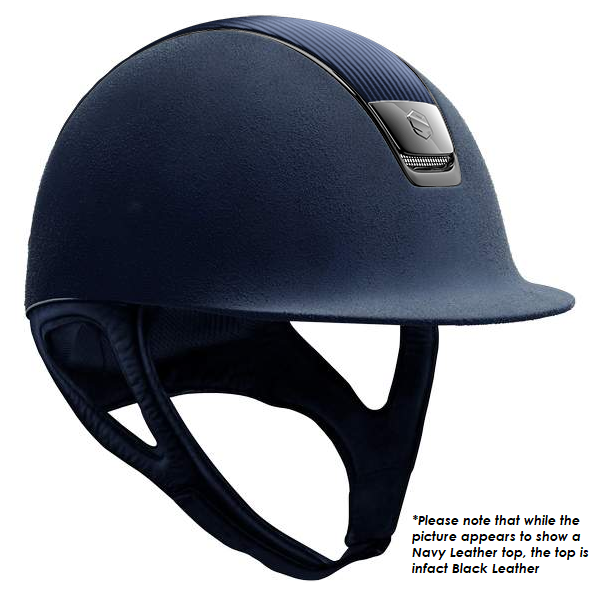 Samshield® 1.0 Premium Alcantara Helmet Navy with Leather Top + FREE Samshield Sling Bag!