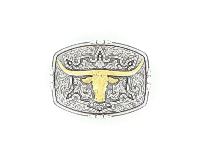 Nocona Silver & Gold Longhorn Buckle
