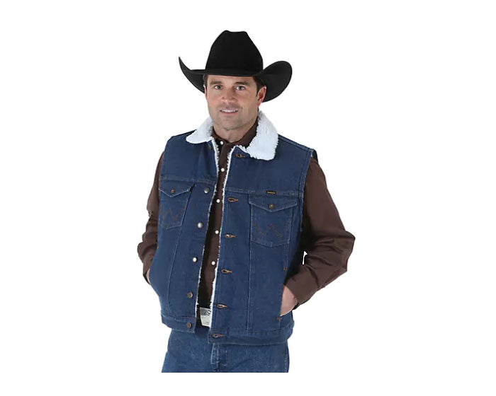 Wrangler® Men's Sherpa Lined Denim Vest