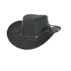 The Outback Trading Company "Wagga Wagga" Leather Hat - Black
