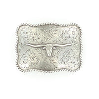 Nocona Rope Edge Longhorn Belt Buckle
