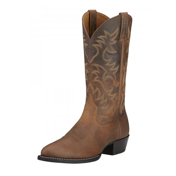 Ariat® Men's “Heritage R-Toe" Cowboy Boots - Distressed Brown