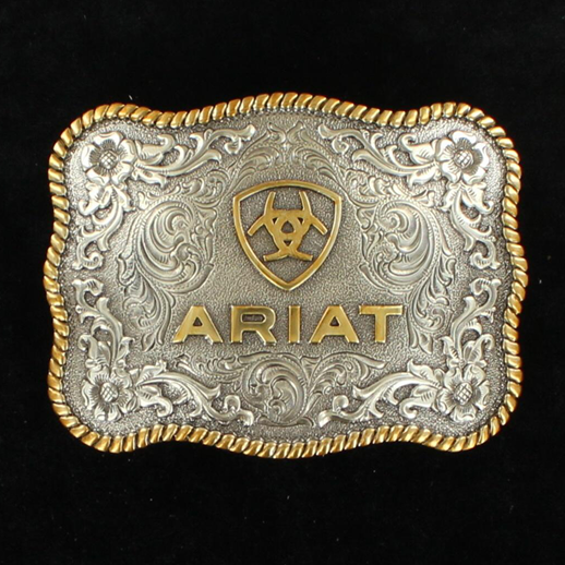 Ariat Logo Silver & Gold Rectangle Buckle