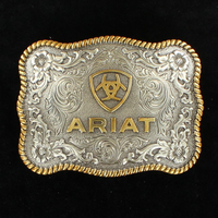 Ariat Logo Silver & Gold Rectangle Buckle