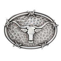 Ariat Oval Steer Head & Barb Wire Buckle