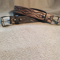BH Men's Vintage Embossed Leather Western Belt #603