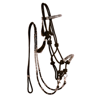 Country Legend Rope & Rawhide Bitless Bridle w/ Reins