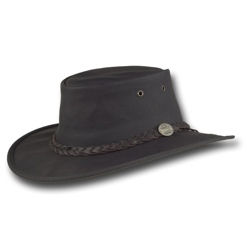 Barmah Sundowner Leather Outback Hat - Black SUNDOWNER ROO BROWN XL