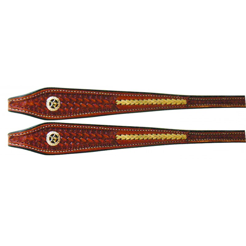 SIERRA Basketweave & Rawhide Western Split Reins