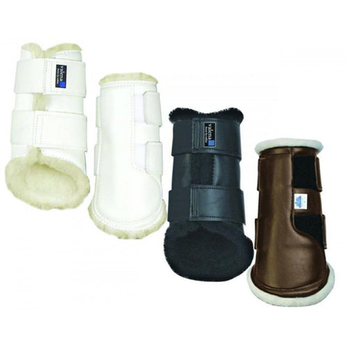 Adjustable Horse Tendon Boots,PU Horse Front Hind Leg Boots ,4Pcs Open Front  Jumping Tendon Horses Boots Horse Protection Gears(L-Set of brown before  and after) : : Everything Else